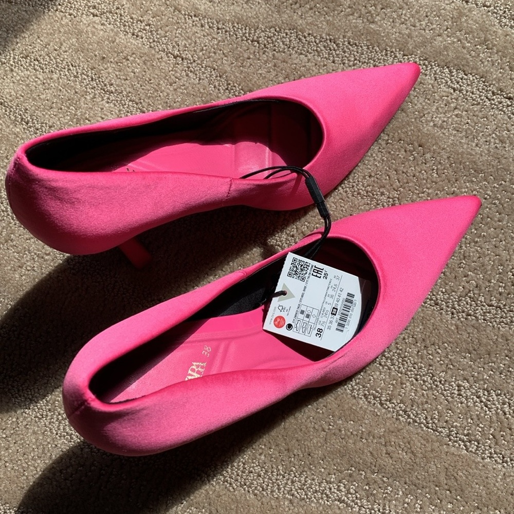 Zara Satin‎ Pointed Stiletto Heels - Picture 12 of 13